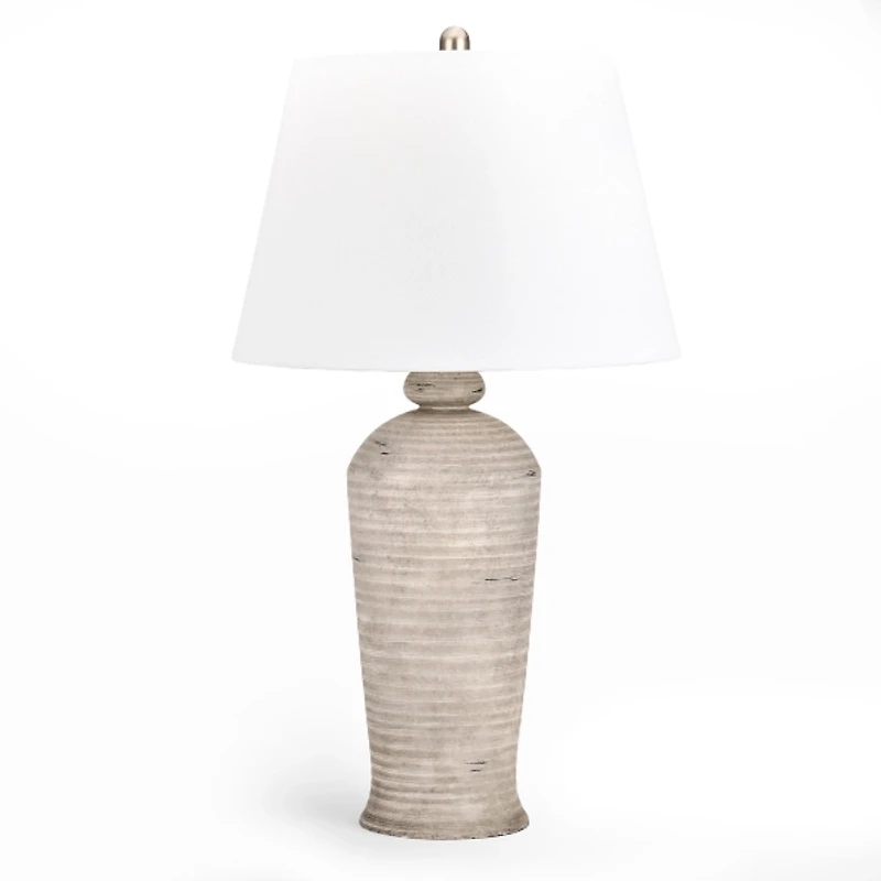 Gray Ribbed Zyla Table Lamp