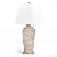 Gray Ribbed Zyla Table Lamp