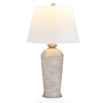Gray Ribbed Zyla Table Lamp