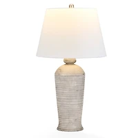 Gray Ribbed Zyla Table Lamp