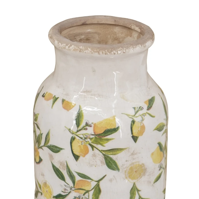 White Ceramic Lemon Branch Vase