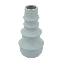 Blue Tiered Ridges Ceramic Vase