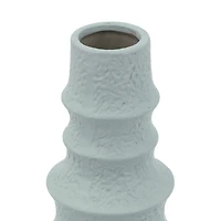 Blue Tiered Ridges Ceramic Vase