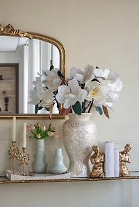 Blue Tiered Ridges Ceramic Vase