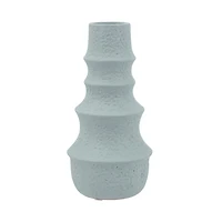 Blue Tiered Ridges Ceramic Vase