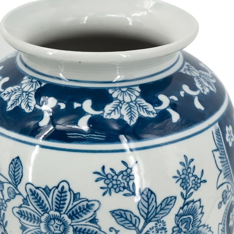 Blue Floral Porcelain Vase