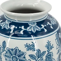Blue Floral Porcelain Vase