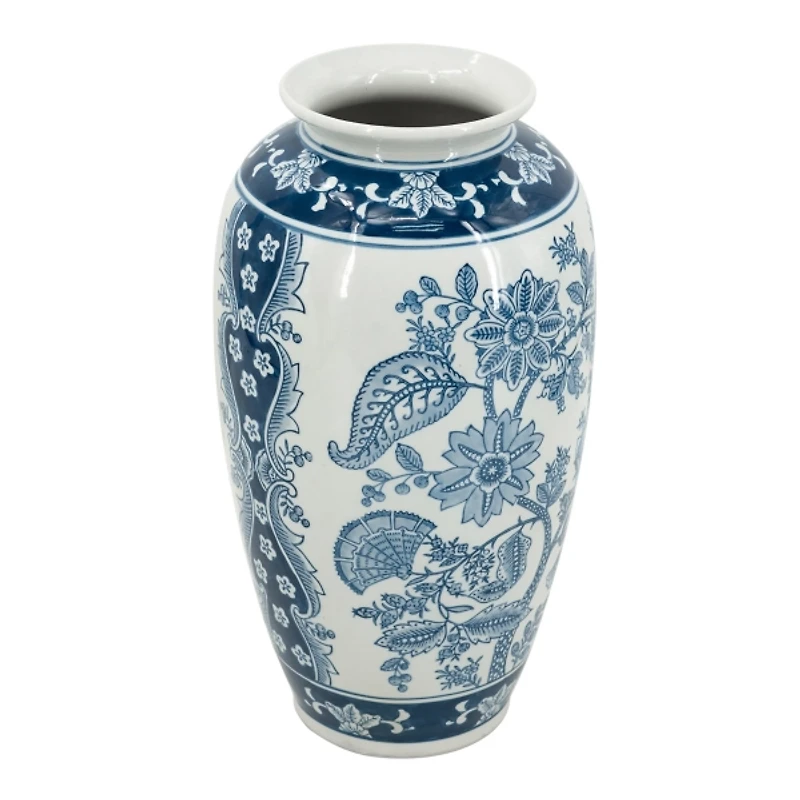 Blue Floral Porcelain Vase