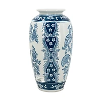 Blue Floral Porcelain Vase