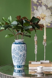 Blue Floral Porcelain Vase