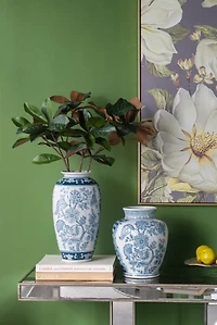 Blue Floral Porcelain Vase