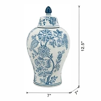 Blue & White Floral Porcelain Vase