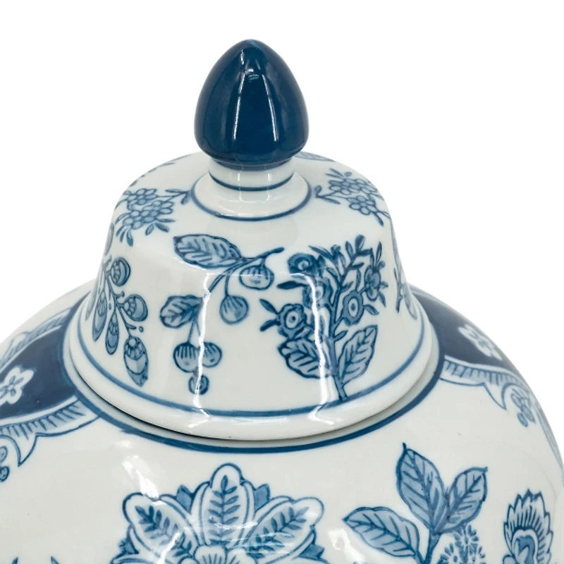 Blue & White Floral Porcelain Vase