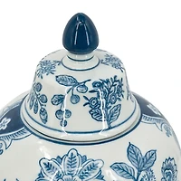 Blue & White Floral Porcelain Vase