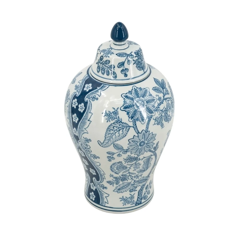Blue & White Floral Porcelain Vase