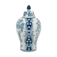 Blue & White Floral Porcelain Vase