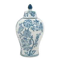 Blue & White Floral Porcelain Vase