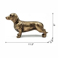 Gold Copper Dachshund Figurine