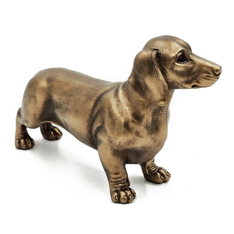 Gold Copper Dachshund Figurine