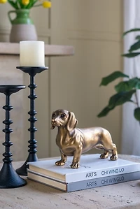 Gold Copper Dachshund Figurine