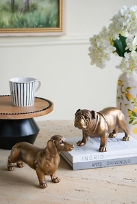 Gold Copper Dachshund Figurine