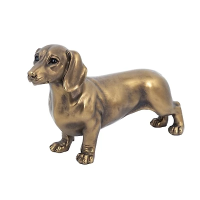Gold Copper Dachshund Figurine