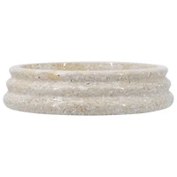 Cream Marble Ribbed Decorative Bowl