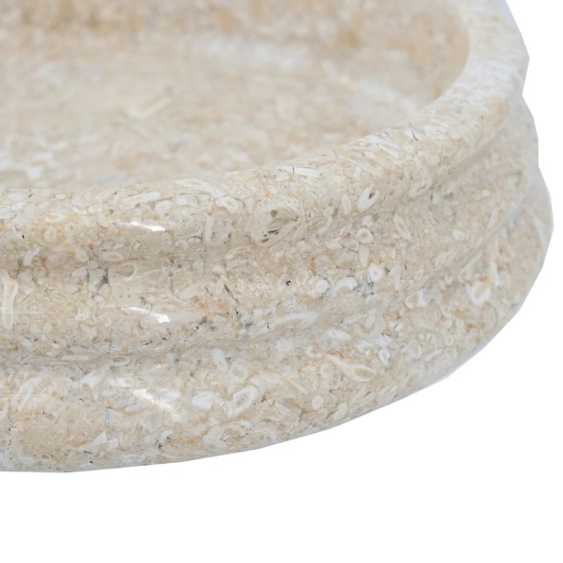 Cream Marble Ribbed Decorative Bowl