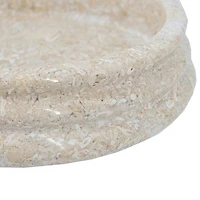 Cream Marble Ribbed Decorative Bowl