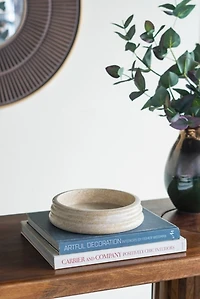 Cream Marble Ribbed Decorative Bowl