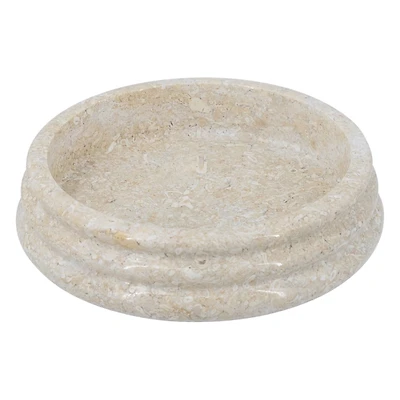 Cream Marble Ribbed Decorative Bowl