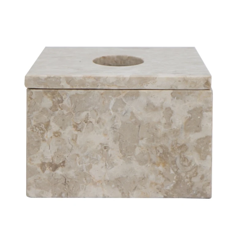 Cream Marble Rectangle Tissue Box Cover