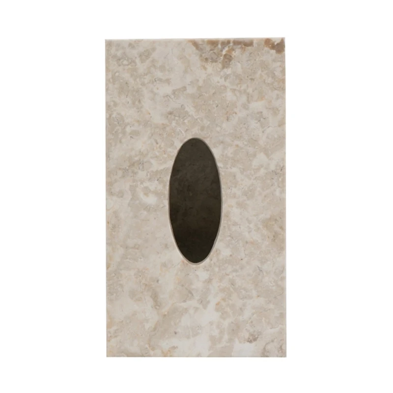Cream Marble Rectangle Tissue Box Cover