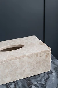 Cream Marble Rectangle Tissue Box Cover