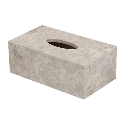 Cream Marble Rectangle Tissue Box Cover