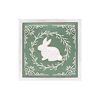 Easter Bunny Wreath Shadowbox Wall Plaque