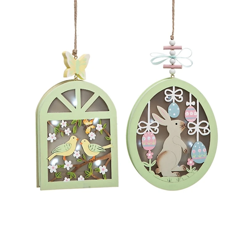 Shadowbox LED Easter Ornaments, Set of 2