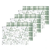 Green Bunny Toile Easter Placemats, Set of 6