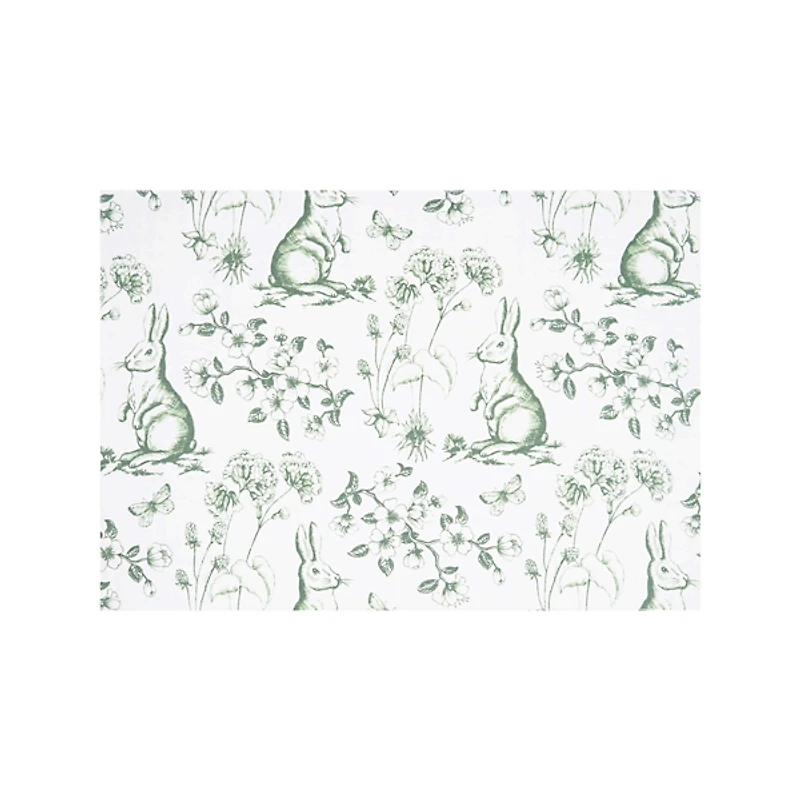 Green Bunny Toile Easter Placemats, Set of 6