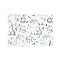 Green Bunny Toile Easter Placemats, Set of 6