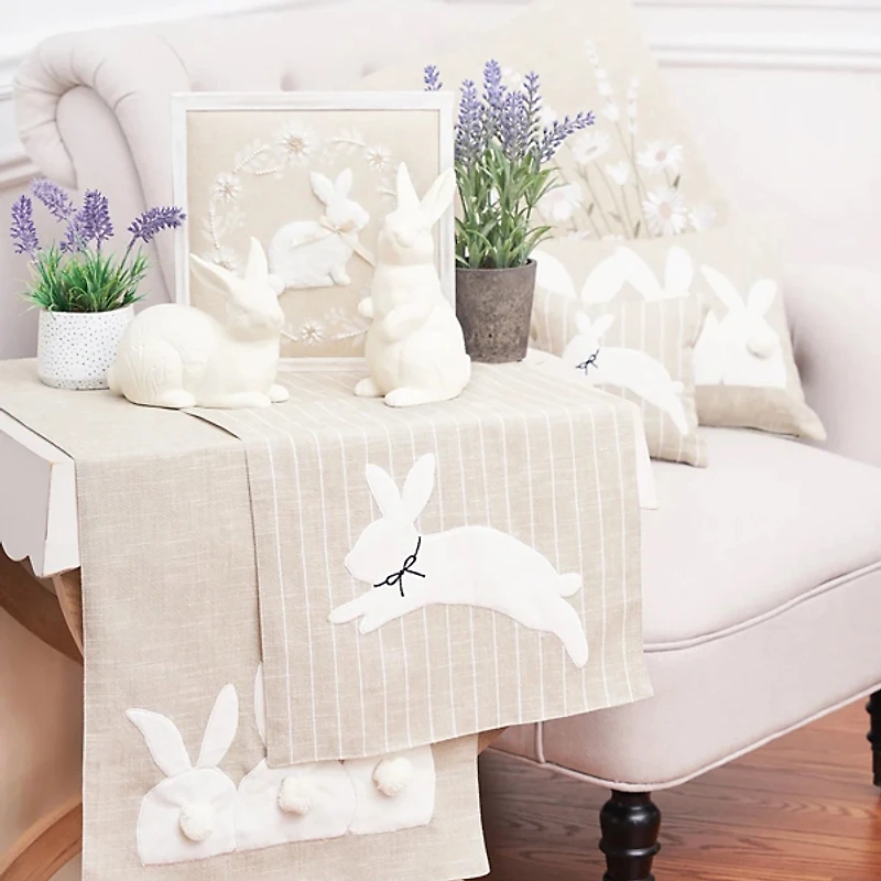 White Bunny Bums Table Runner