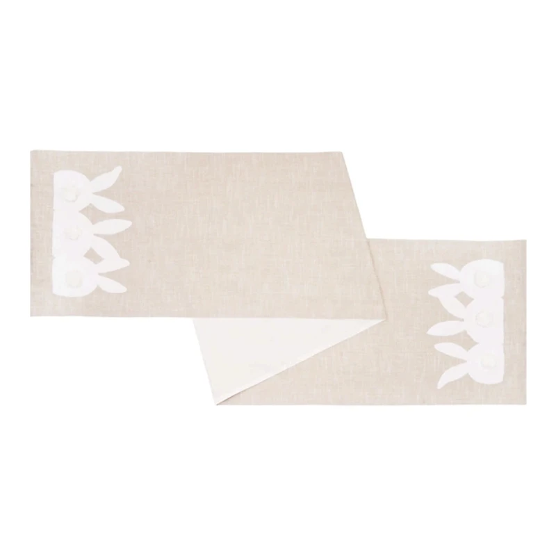 White Bunny Bums Table Runner