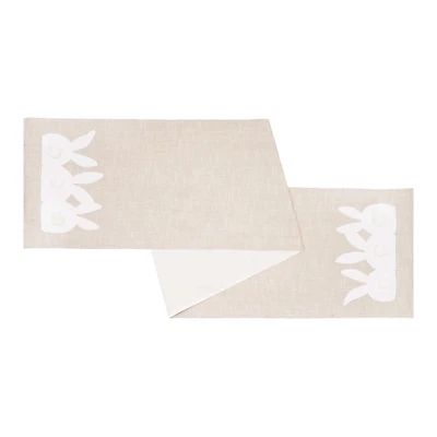 White Bunny Bums Table Runner