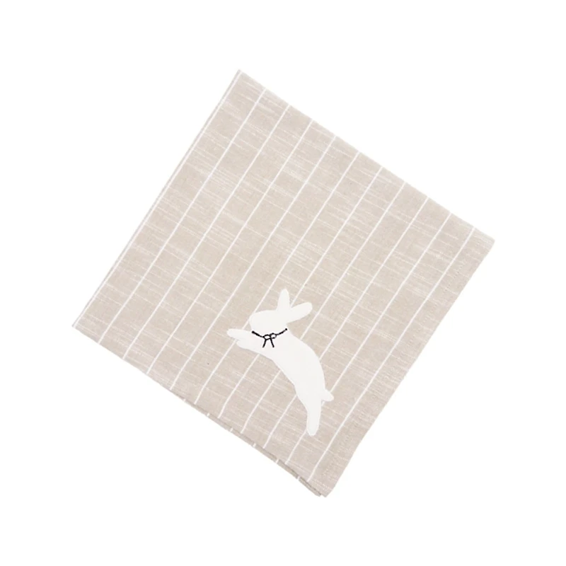 White Bunny Hop Striped Napkins, Set of 6