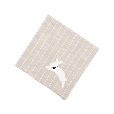 White Bunny Hop Striped Napkins, Set of 6