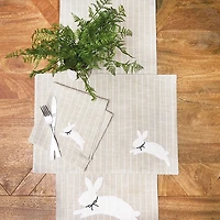 White Bunny Hop Striped Table Runner