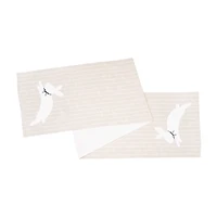 White Bunny Hop Striped Table Runner