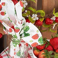 Plaid Strawberry Patch Napkins, Set of 6