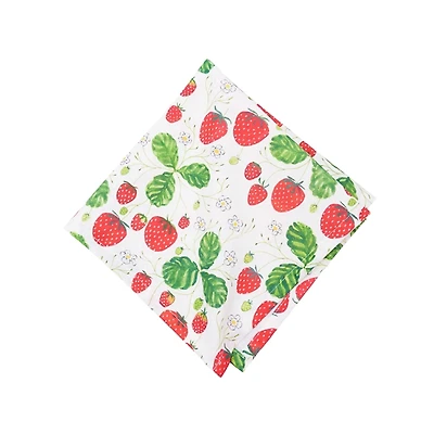 Plaid Strawberry Patch Napkins, Set of 6