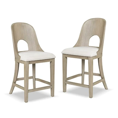 White Oak Harin Counter Stools, Set of 2